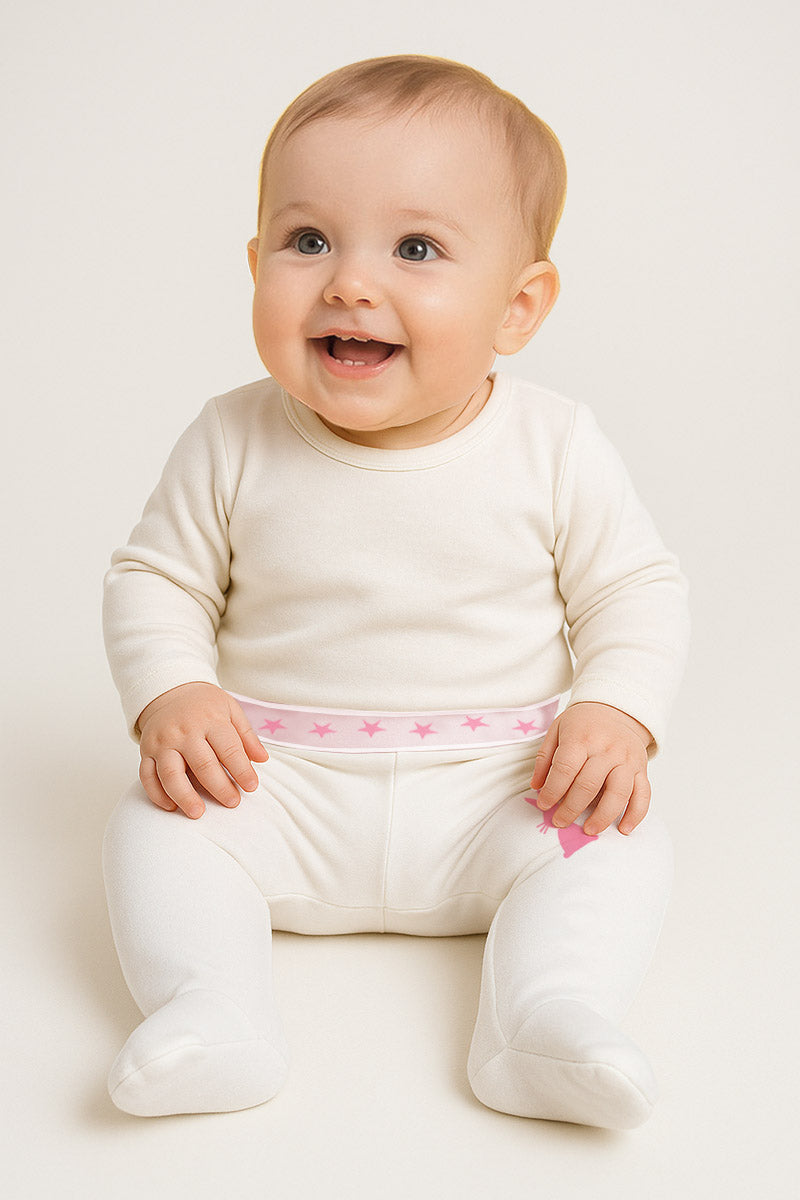 Set 2 ghettine neonato in cotone con stampa