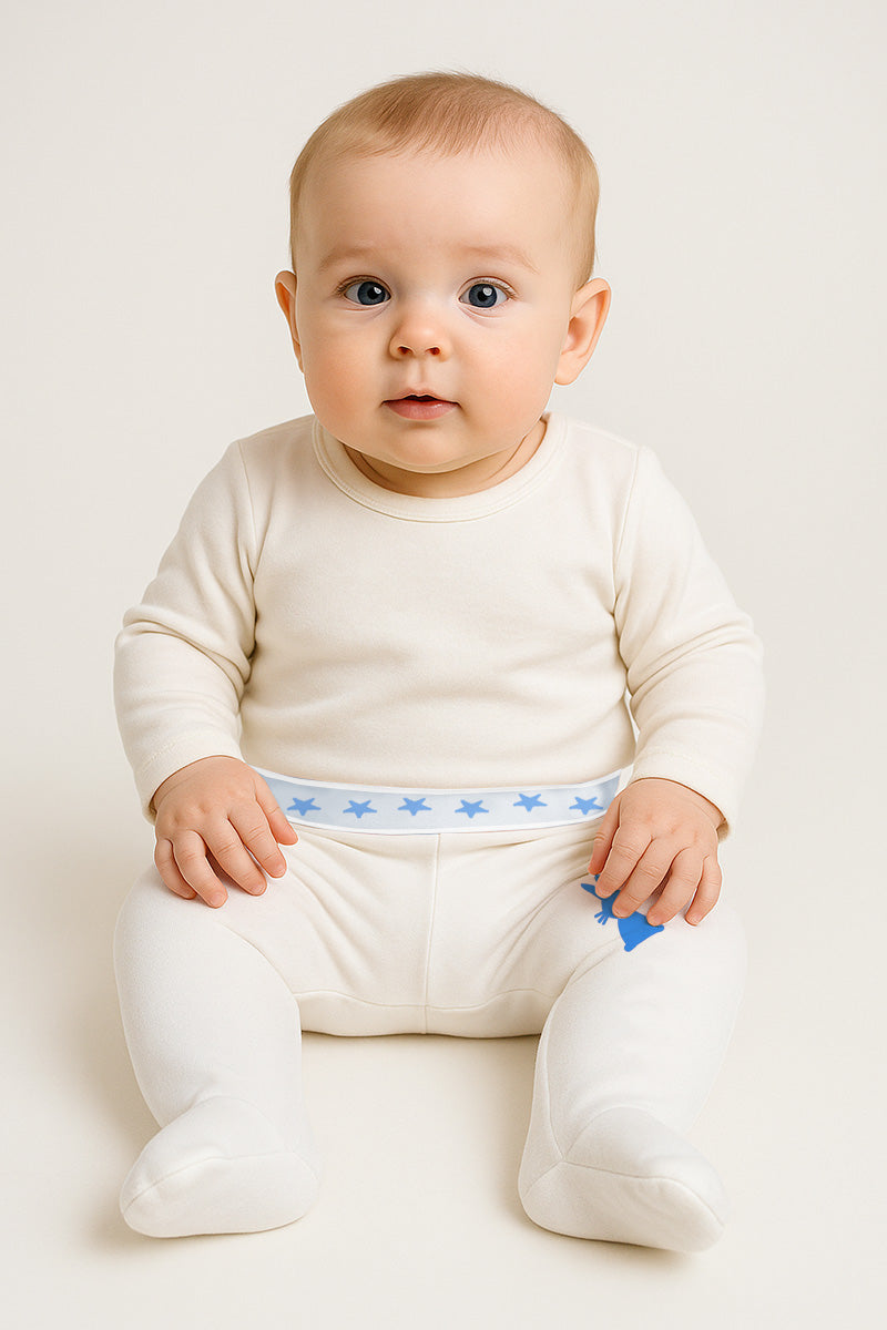 Set 2 ghettine neonato in cotone con stampa