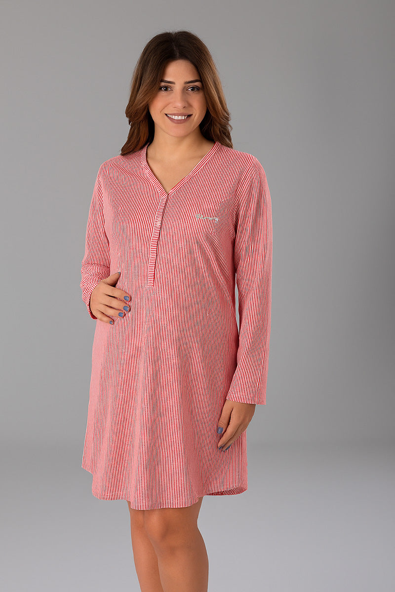 Camicia da notte premaman modello serafino manica lunga