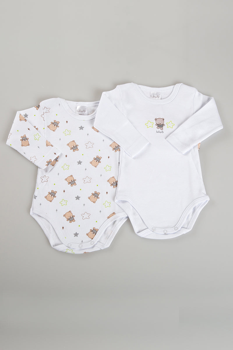 2 Body manica lunga con bottoni su spalla in cotone caldo
