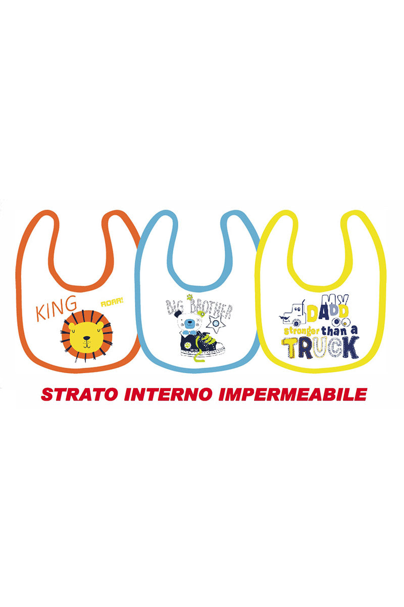 3 Bavetta stampata in doppia spugna con strato interno impermeabile - chiusura a strappo