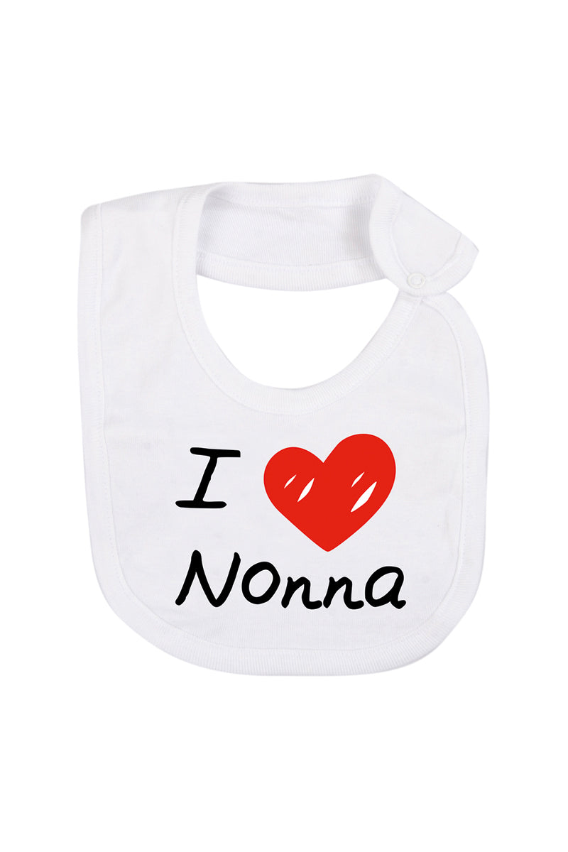 Bavetta in cotone con stampa "I love nonna"