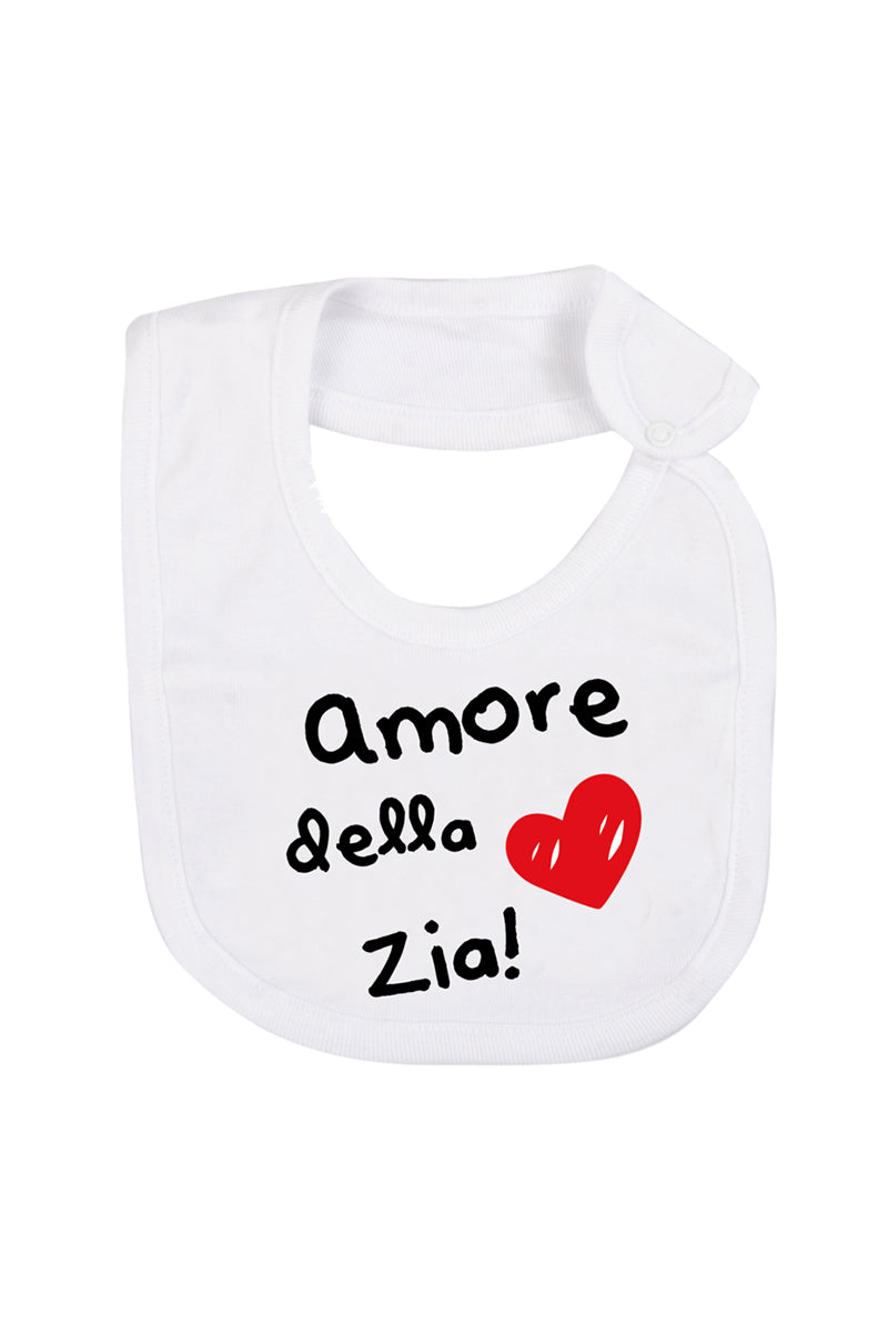 Bavetta in cotone con stampa "amore della zia"
