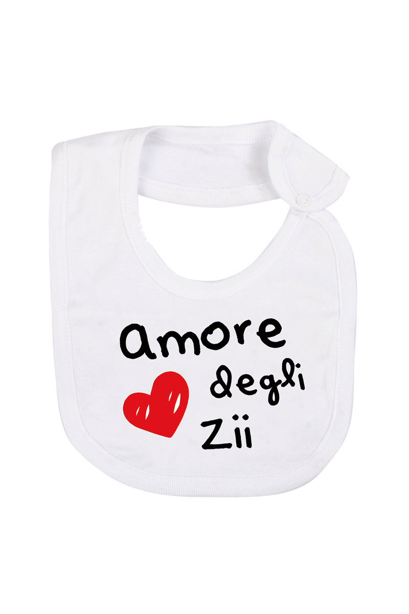 Bavetta in cotone con stampa "amore degli zii"