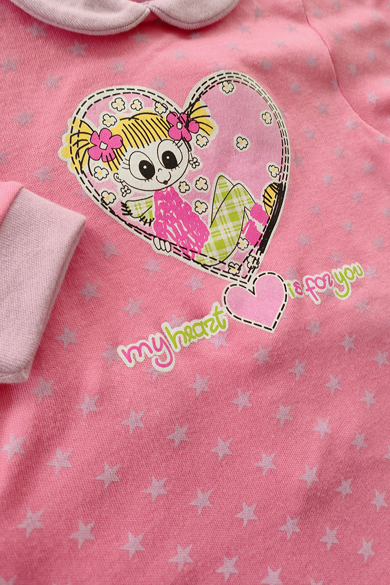 Tutina neonata in caldo cotone con stampa e fantasia stelline