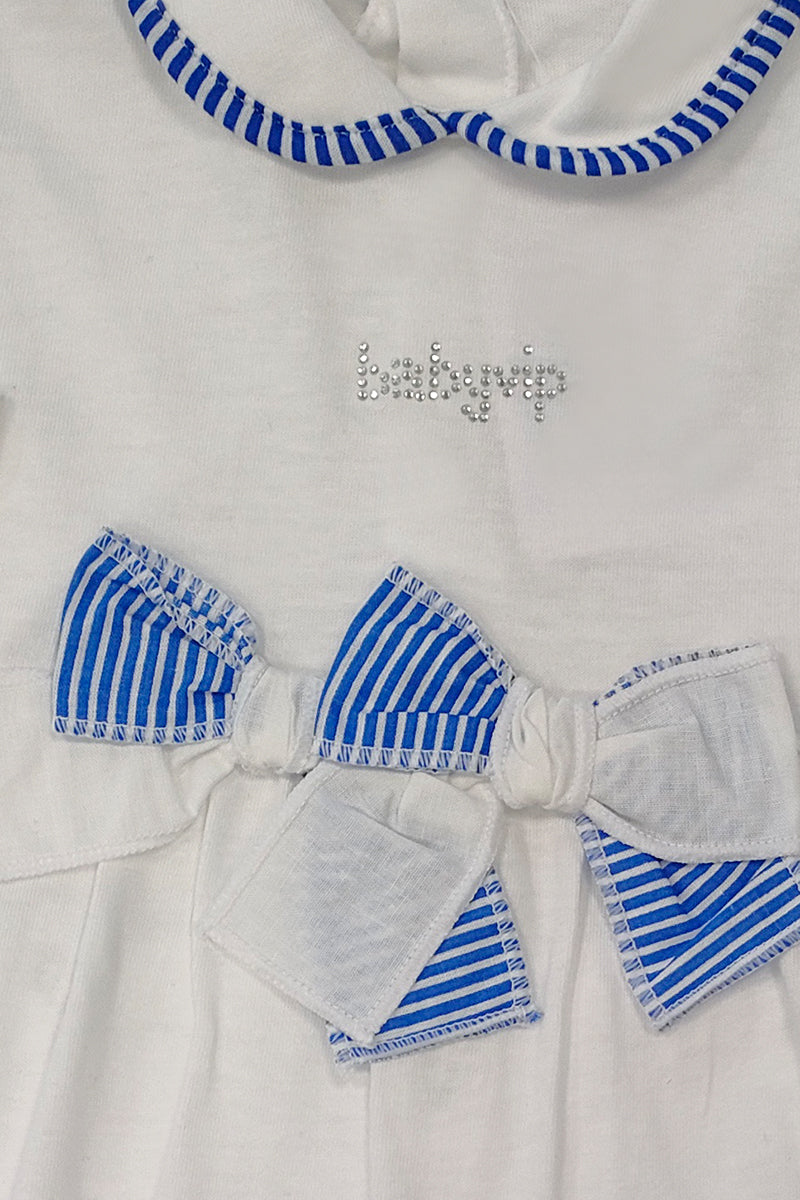 Tutina in cotone con strass e fiocchi