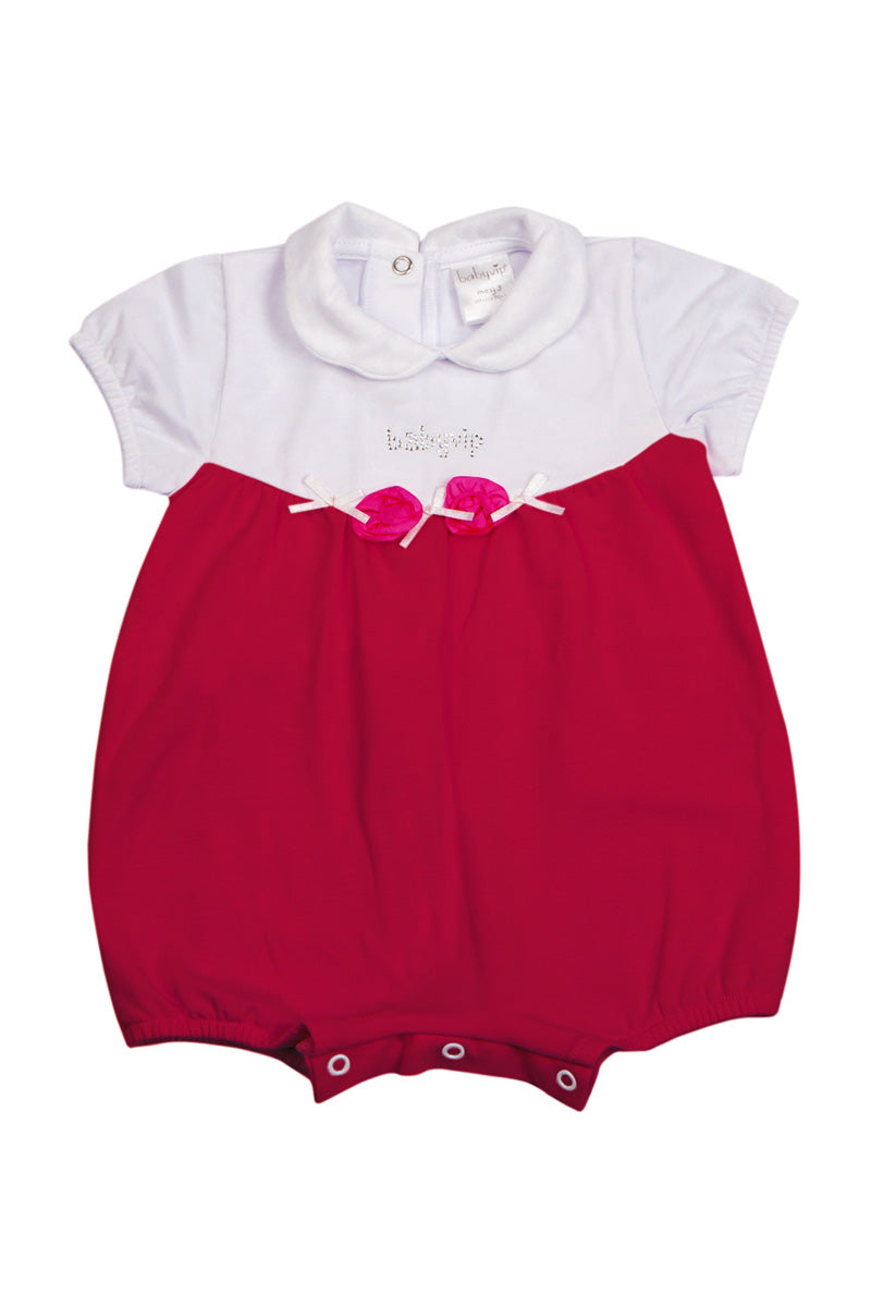 Pagliaccetto in cotone jersey con applicazione strass