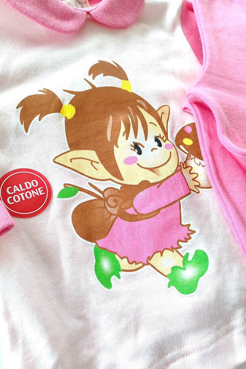 Pigiama bimba in caldo cotone con stampa