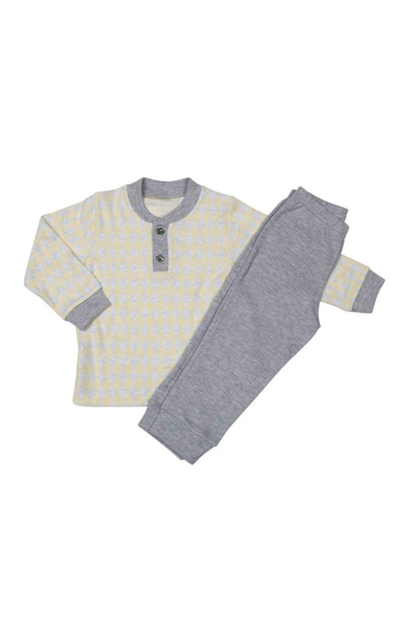Pigiama bimbo in punto milano fantasia rombi (argyle)