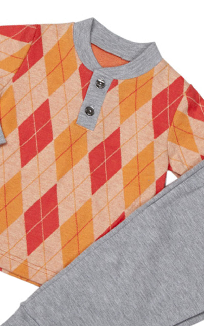 Pigiama bimbo in punto milano fantasia rombi (argyle)