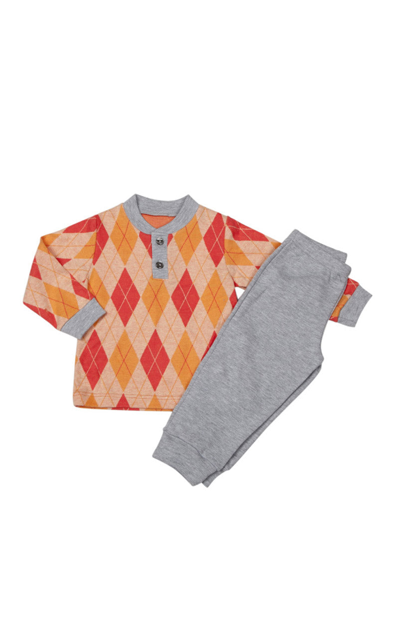 Pigiama bimbo in punto milano fantasia rombi (argyle)