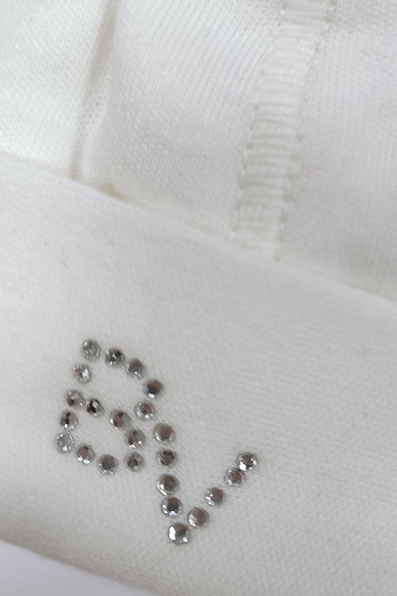 Cappellino neonato in cotone con strass