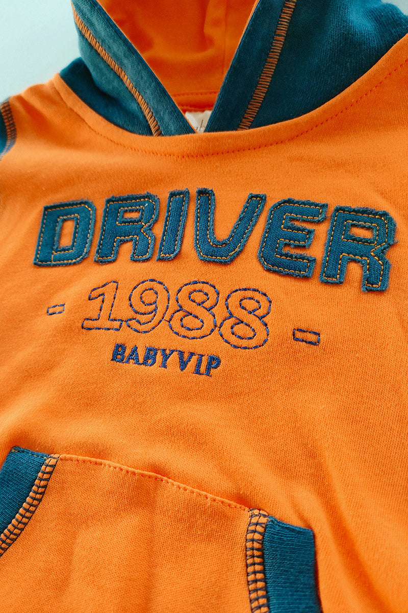 Felpa bimbo con cappuccio e ricamo