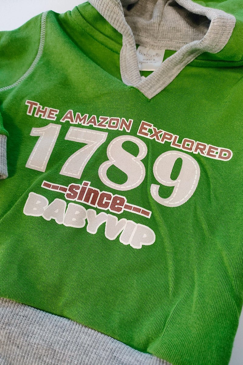 Felpa bimbo con cappuccio e stampa