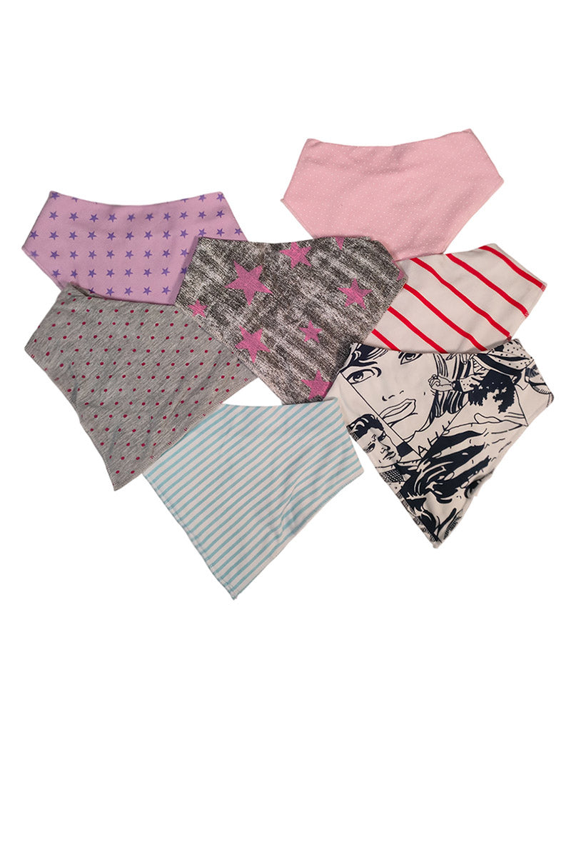 Bavaglino a bandana con fantasie assortite per neonata e neonato