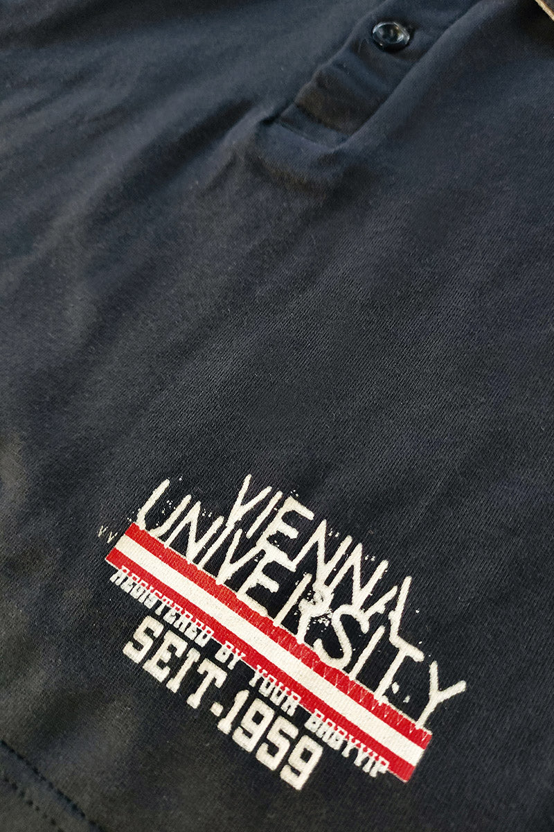 Polo manica lunga in cotone elasticizzato con stampa