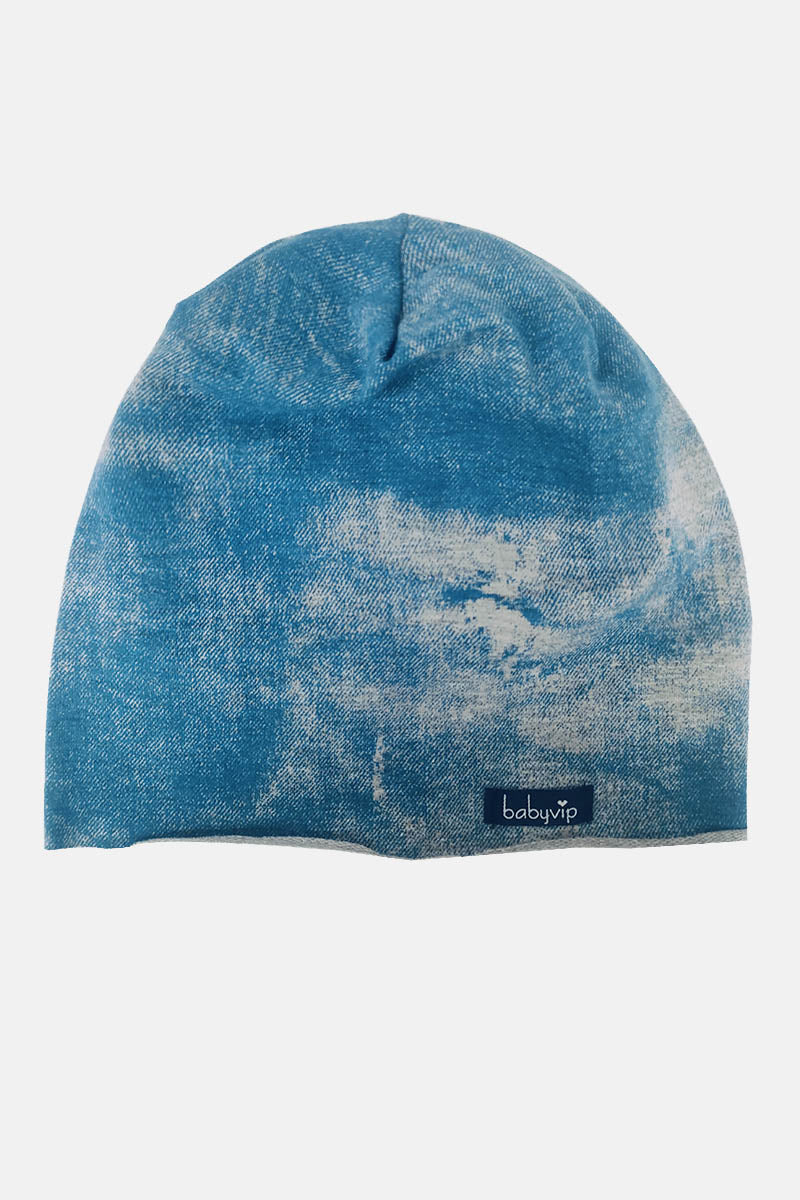 Cappellino e sciarpa in cotone elasticizzato con etichetta Babyvip