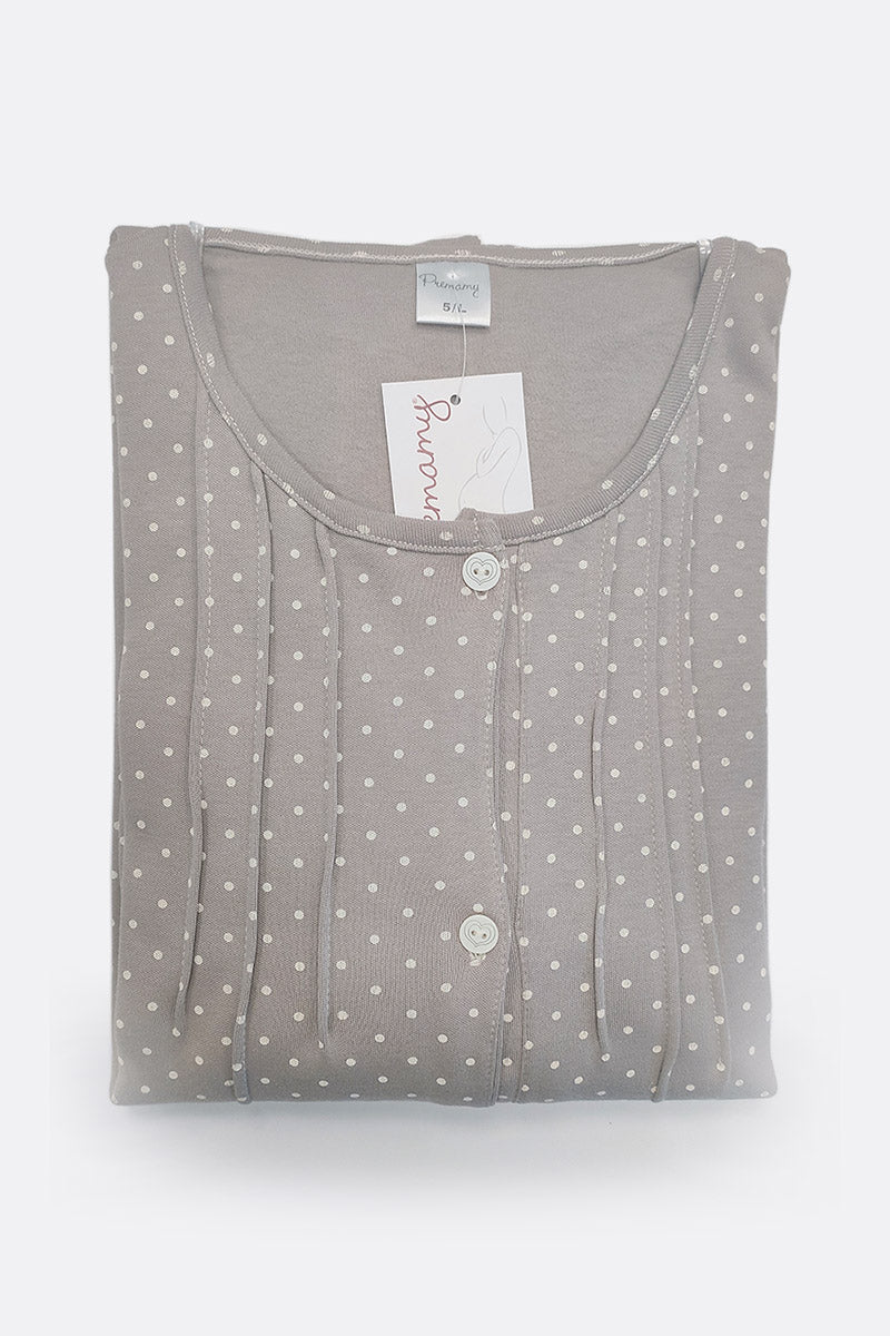 Camicia clinica a manica lunga in cotone caldo aperta davanti