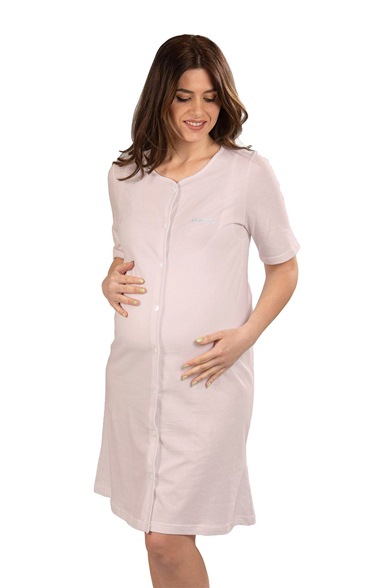 Camicia da notte clinica aperta davanti mezza manica