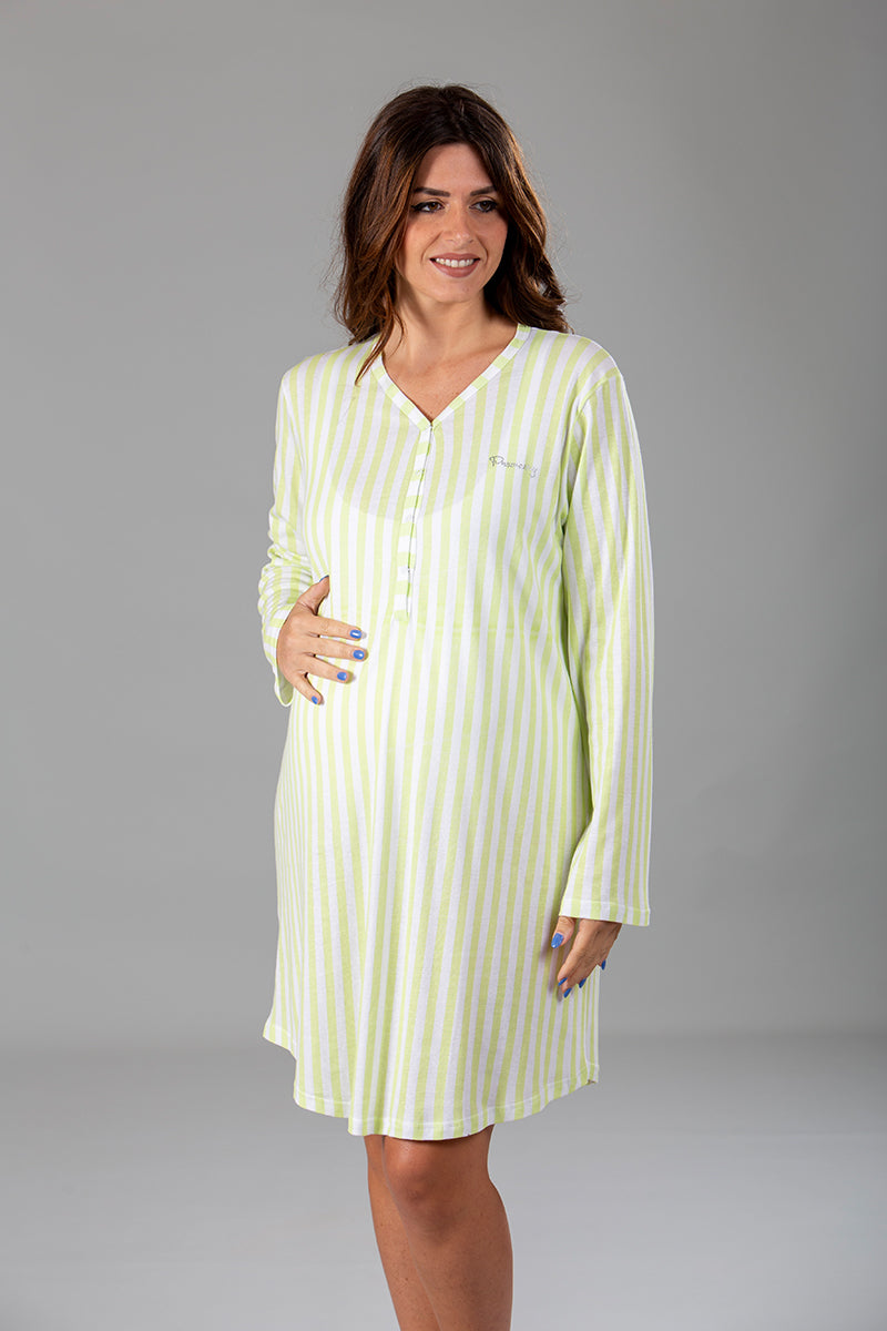 Camicia da notte premaman modello serafino manica lunga