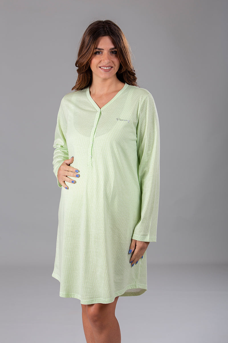 Camicia da notte premaman modello serafino manica lunga