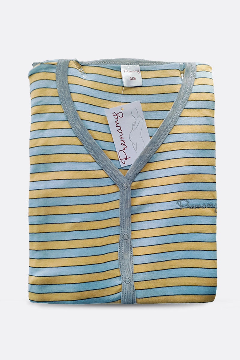 Pigiama pre-post parto mezza manica mod. serafino e pantalone con fascia in vita