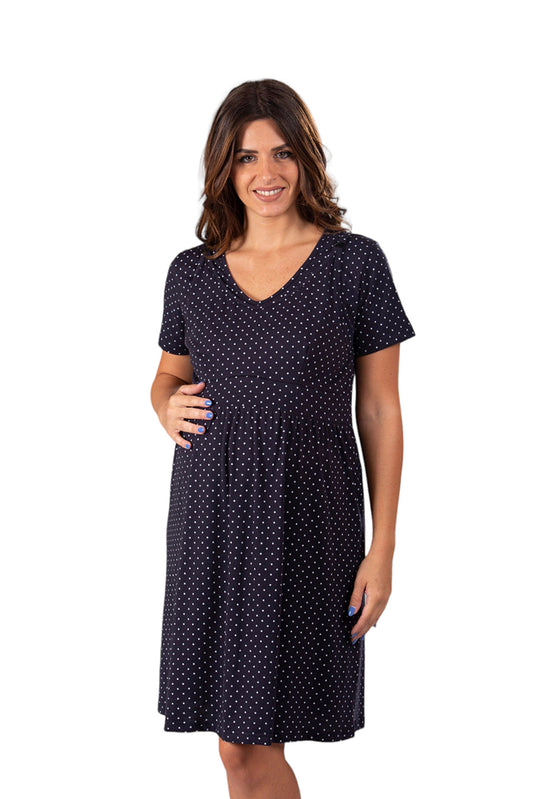 Camicia da notte per-post parto mezza manica con spallina a sgancio rapido
