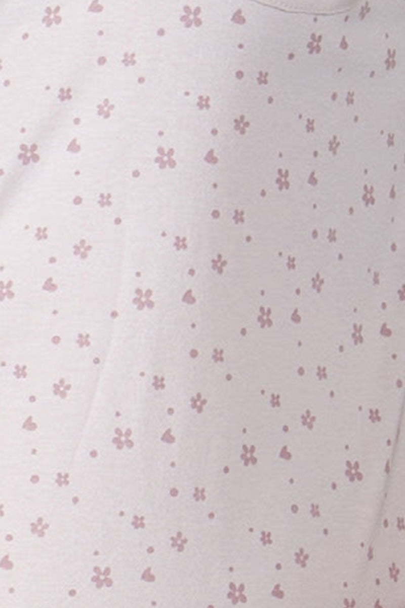 Camicia da notte pre-post parto a manica lunga in jersey con taglio incrociato e fantasia fiorellini