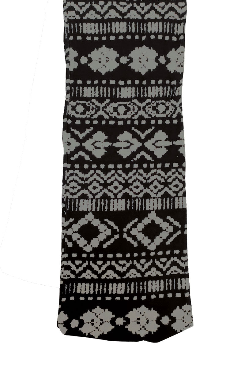 Cappellino con sciarpa in cotone con fantasia geometrica astratta