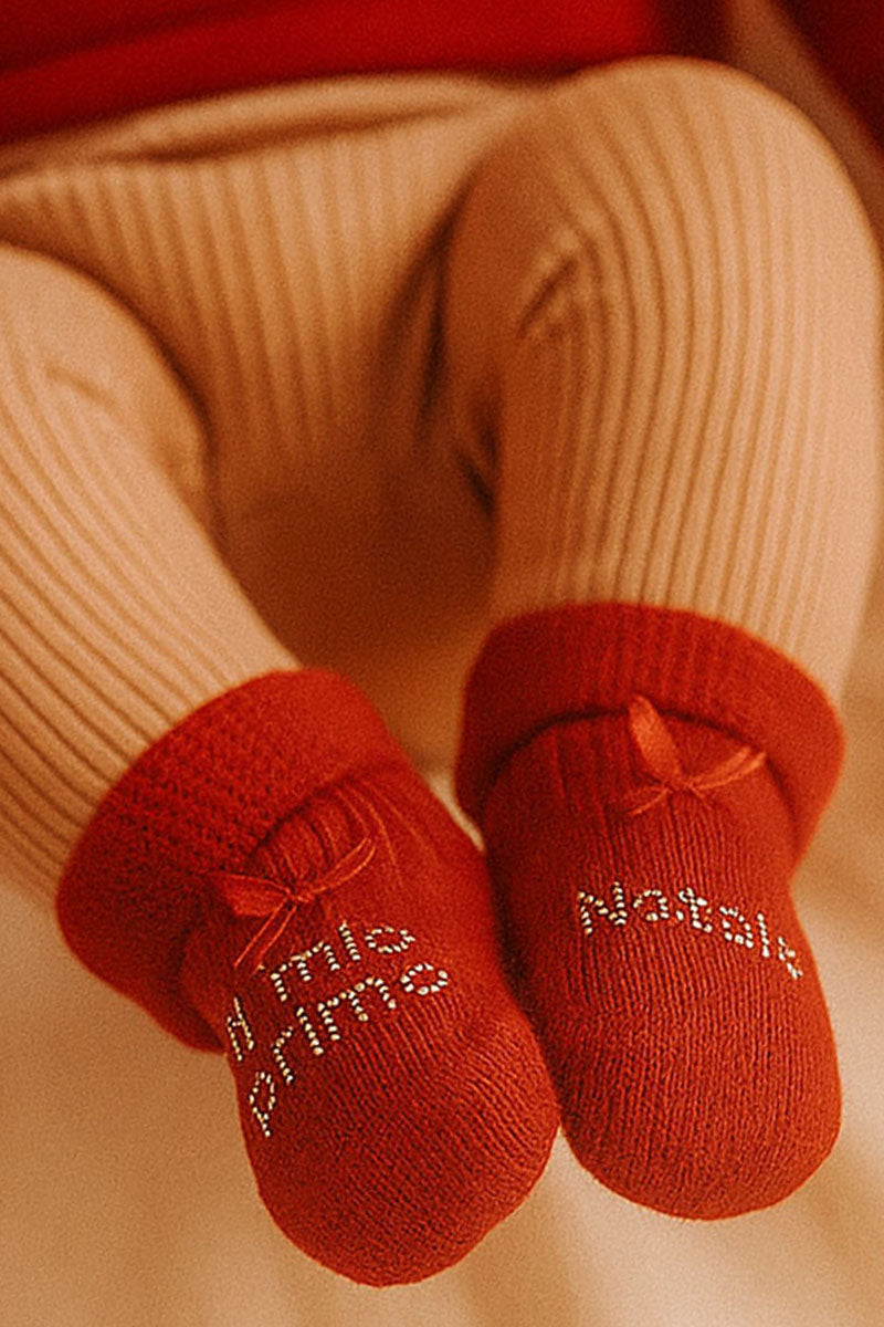 Scarpine in caldo cotone con strass "ll mio primo Natale"