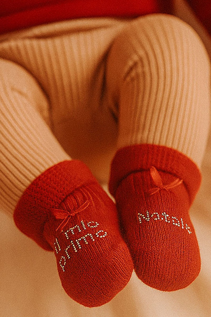 Scarpine in caldo cotone con strass "ll mio primo Natale"