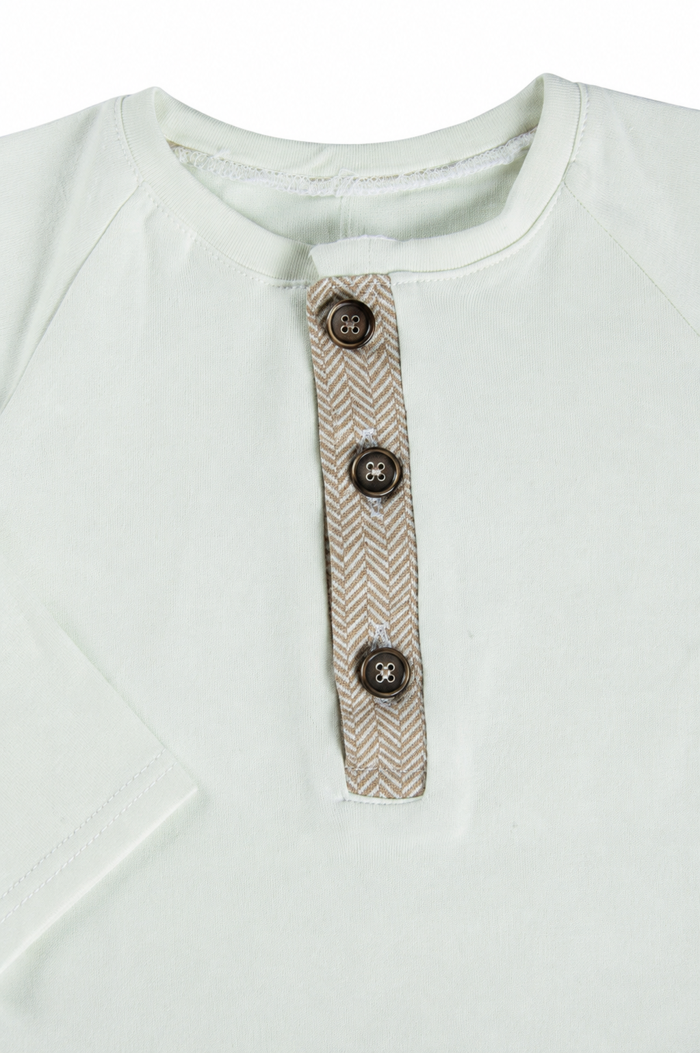 Completo 2 pezzi: Maglia in cotone elasticizzato garzato con tasca + pantalone effetto jeans