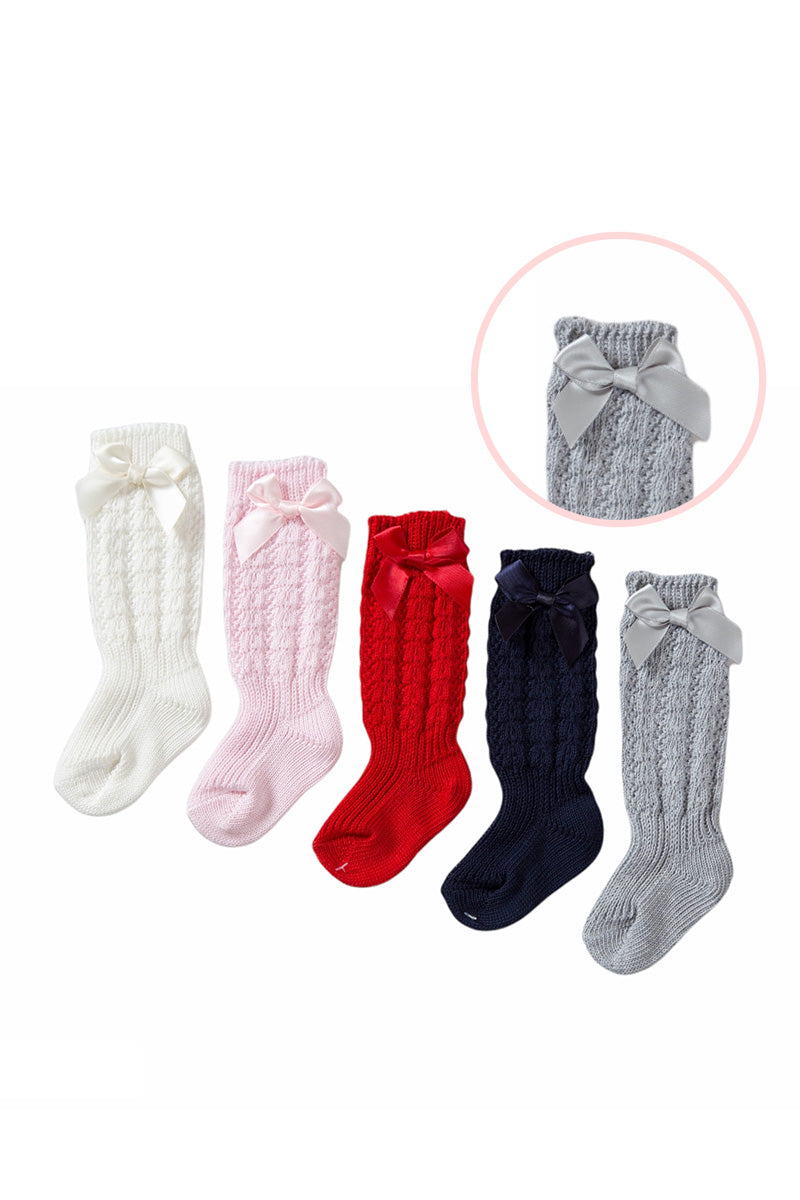 Calza gambaletto in caldo cotone con fiocco