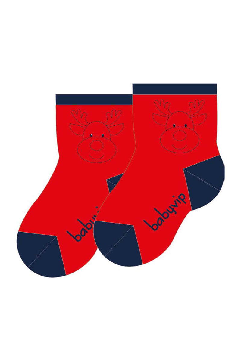 Calzini in caldo cotone con disegno renna