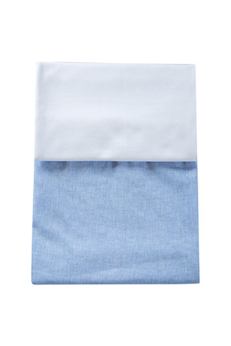 Copertina in piquet con inserto in tela di cotone effetto lino