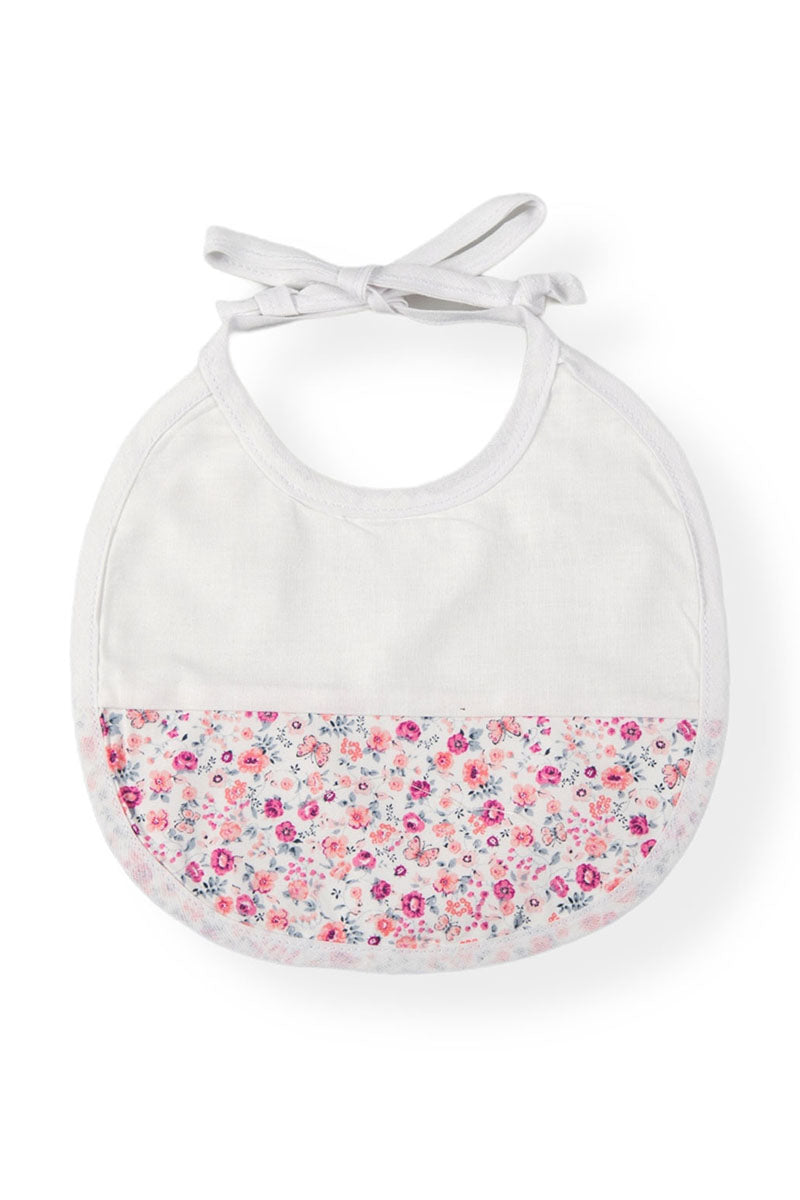 Bavetta in tela di cotone con inserto in tela fantasia