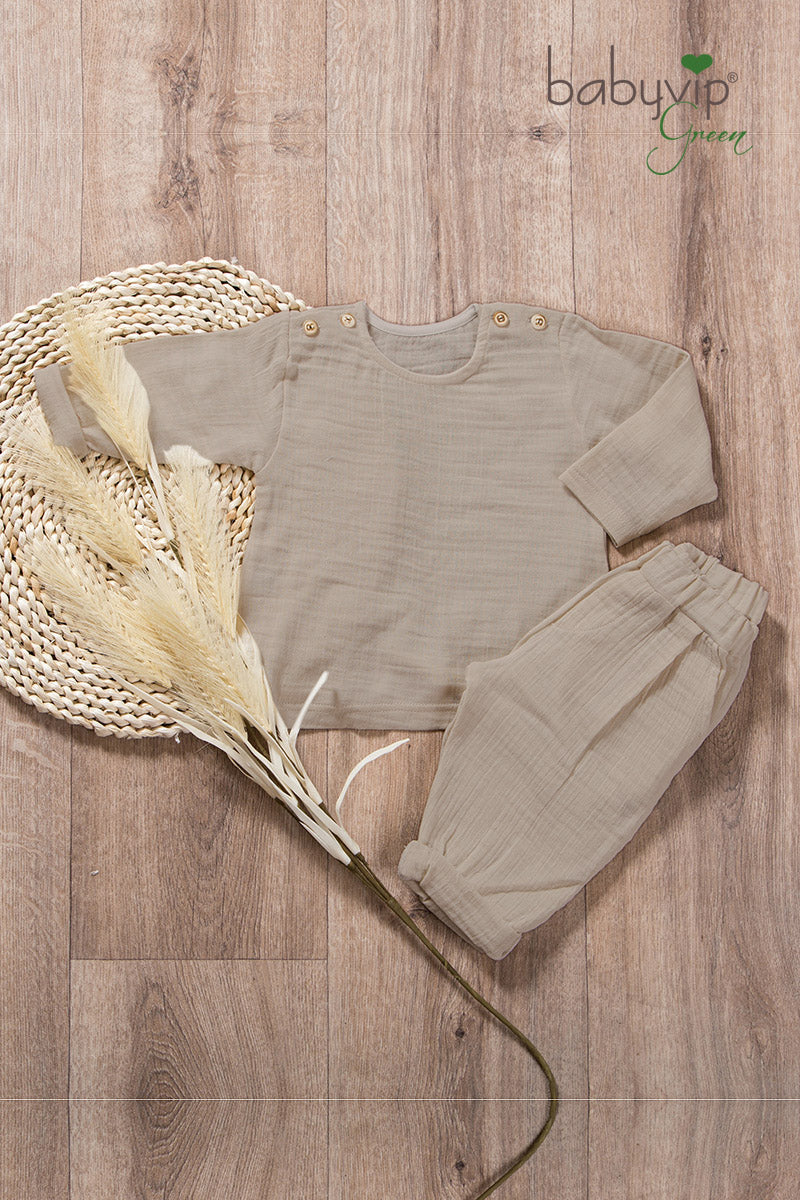 Completo 2 pezzi neonato in cotone organico