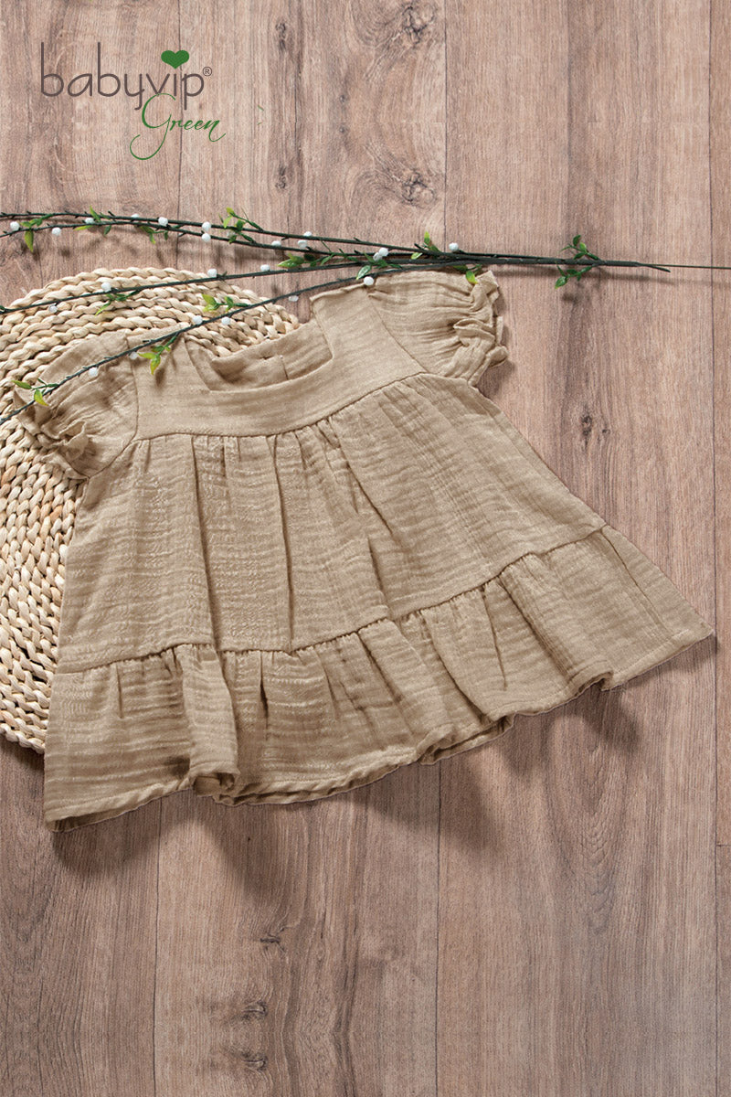 Vestitino neonata in mussola di cotone organico