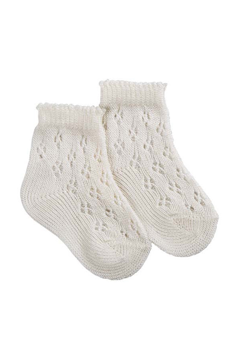 Calzino corto traforato in cotone mercerizzato