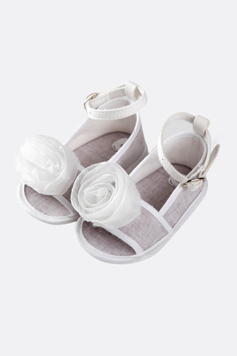 Scarpina in cotone con applicazione rosa