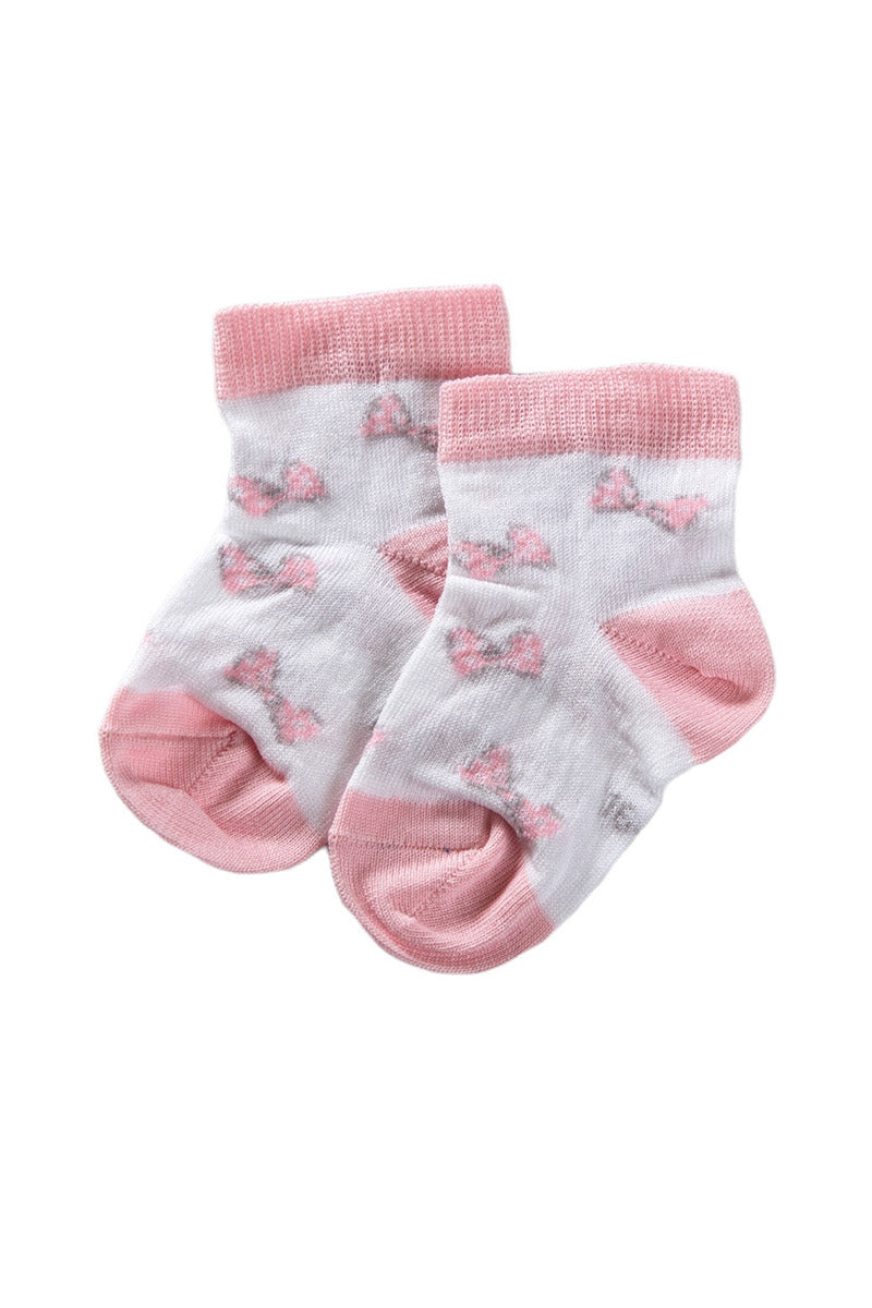 Calzino corto in cotone mercerizzato con fantasia fiocchetti