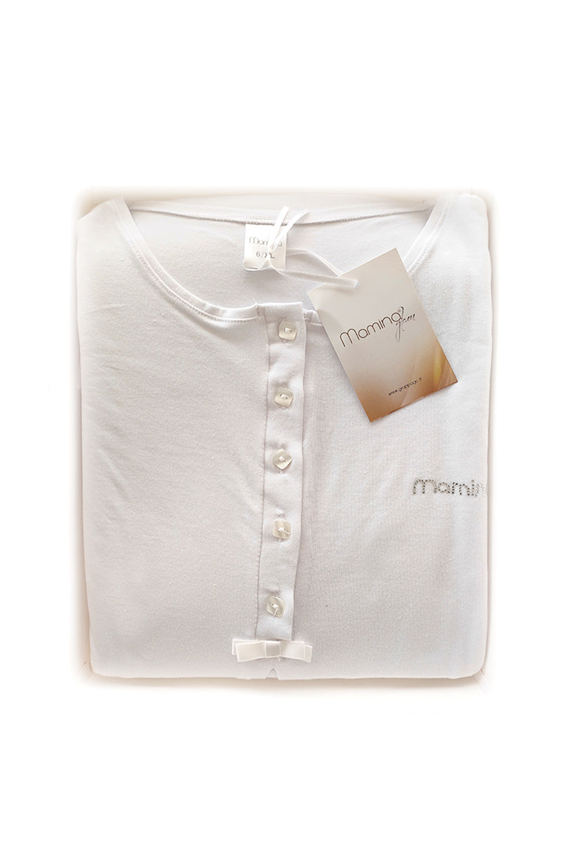 Pigiama clinico mezza manica con inserto in tulle