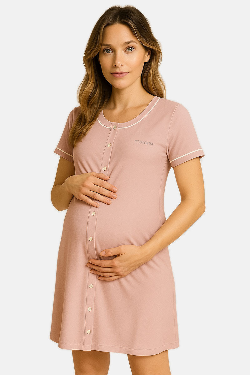 Camicia da notte clinica aperta davanti mezza manica