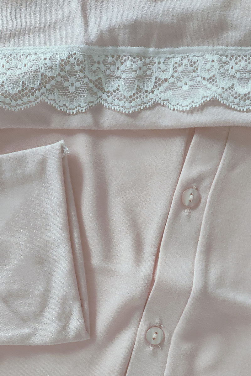 Camicia da notte clinica aperta d'avanti con manica 3/4