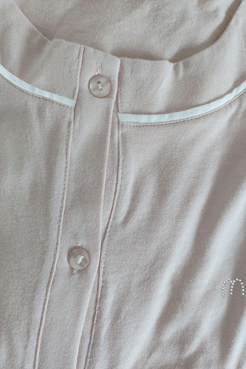Camicia da notte clinica aperta davanti mezza manica