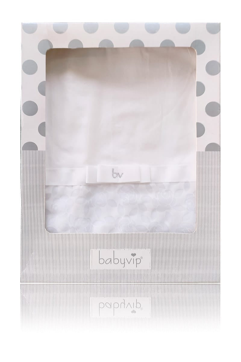 Copertina in cotone con fantasia floreale e strass