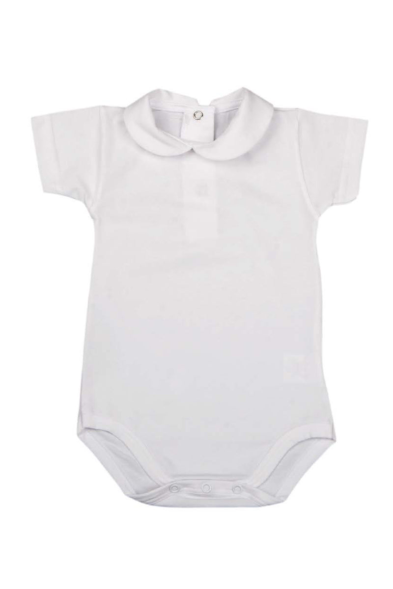 Body mezza manica in cotone elasticizzato con colletto