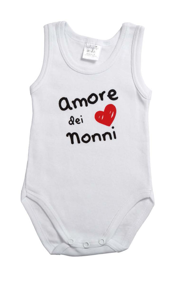 Body spalla larga con stampa "Amore dei Nonni"