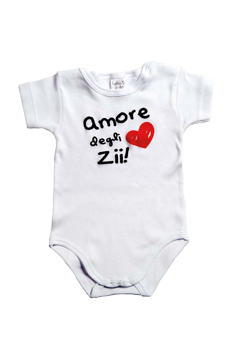 Body mezza manica con stampa "Amore degli Zii"