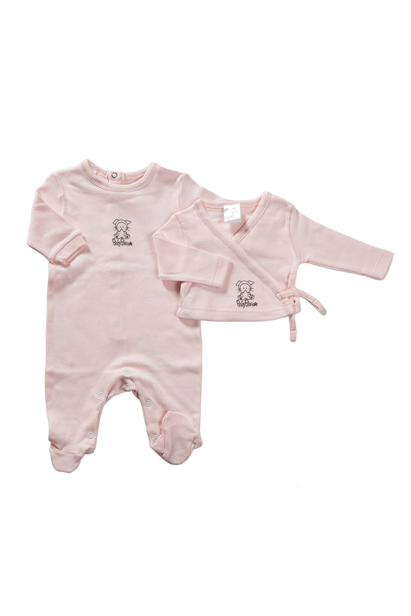 completo neonato/a 2 pezzi: tutina + scaldacuore in caldo cotone con stampa silver